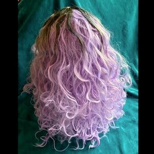 Purple & black curly / wavy wig